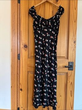 GAP Black Maxi Dress with Floral Print